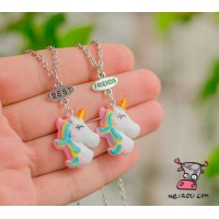 Кулоны для двоих друзей "Best Friends. Единороги радуга". Цена за 1 комплект
